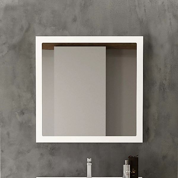 Badezimmer Spiegel 80cm TARIFA-110 in matt weiß, B/H/T ca. 80/80/3cm günstig online kaufen
