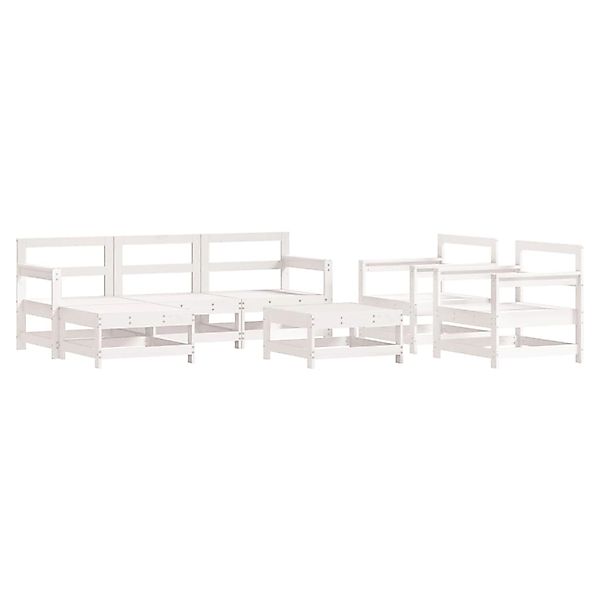 vidaXL 7-Tlg Garten-Lounge-Set Weiß Massivholz Kiefer 3186229 günstig online kaufen