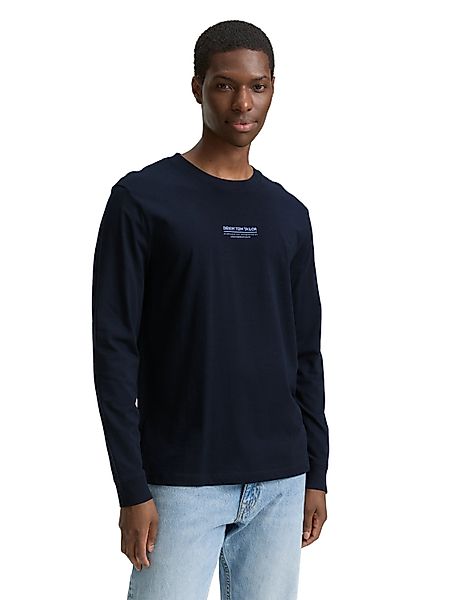 TOM TAILOR Denim Langarmshirt mit Schriftzug günstig online kaufen