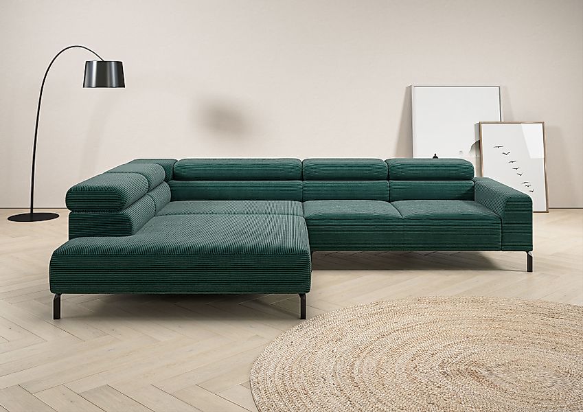 Home affaire Ecksofa »Antonelli, L-Form, inkl. Kopfteilverstellung, Breite günstig online kaufen