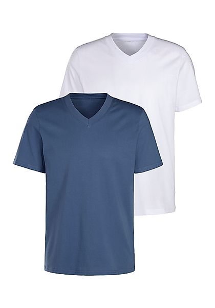 KangaROOS T-Shirt "Regular Fit,", (2er-Pack), Freizeitshirt mit Kurzarm, V- günstig online kaufen