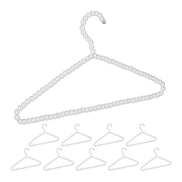 relaxdays Kleiderbügel Perlen Kleiderbügel 10er Set günstig online kaufen