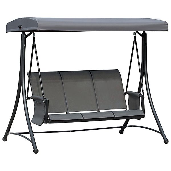 Outsunny Hollywoodschaukel Gartenschaukel mit Sonnendach, Aluminium, günstig online kaufen