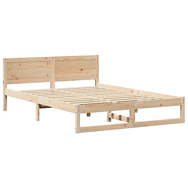 vidaXL Bett Bettgestell Natürlich Kiefernholz 150 günstig online kaufen
