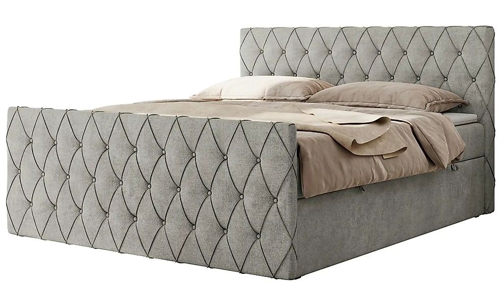 Boxspringbett mit Bettkasten Miren Duo ¦ grau ¦ Maße (cm): B: 181 H: 110 Be günstig online kaufen