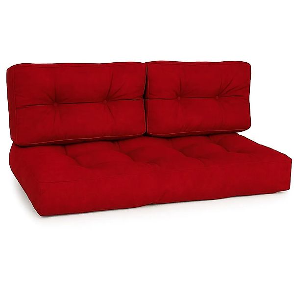 Beautissu ECO Style Palettenkissen Sitz 120x80x15cm Rot + Rücken 2tlg günstig online kaufen