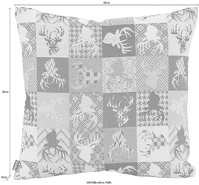 H.O.C.K. Dekokissen "Harry Hirsch Tegan Patch" mit kleinen Hirschmotiven, K günstig online kaufen