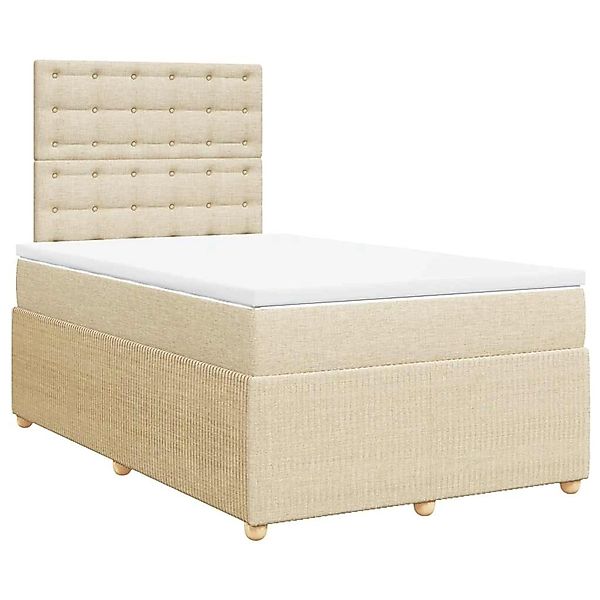 vidaXL Boxspringbett mit Matratze Creme 120x200 cm Stoff 3292042 günstig online kaufen