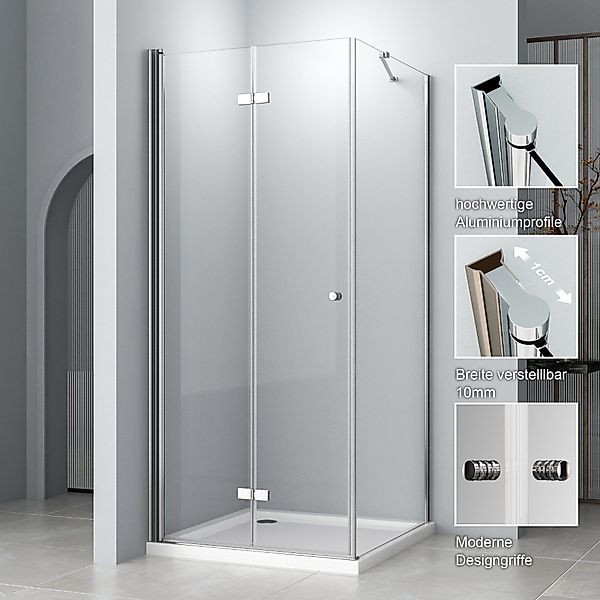 Hopibath Eckdusche Duschkabine Falttür mit Seitenwand günstig online kaufen