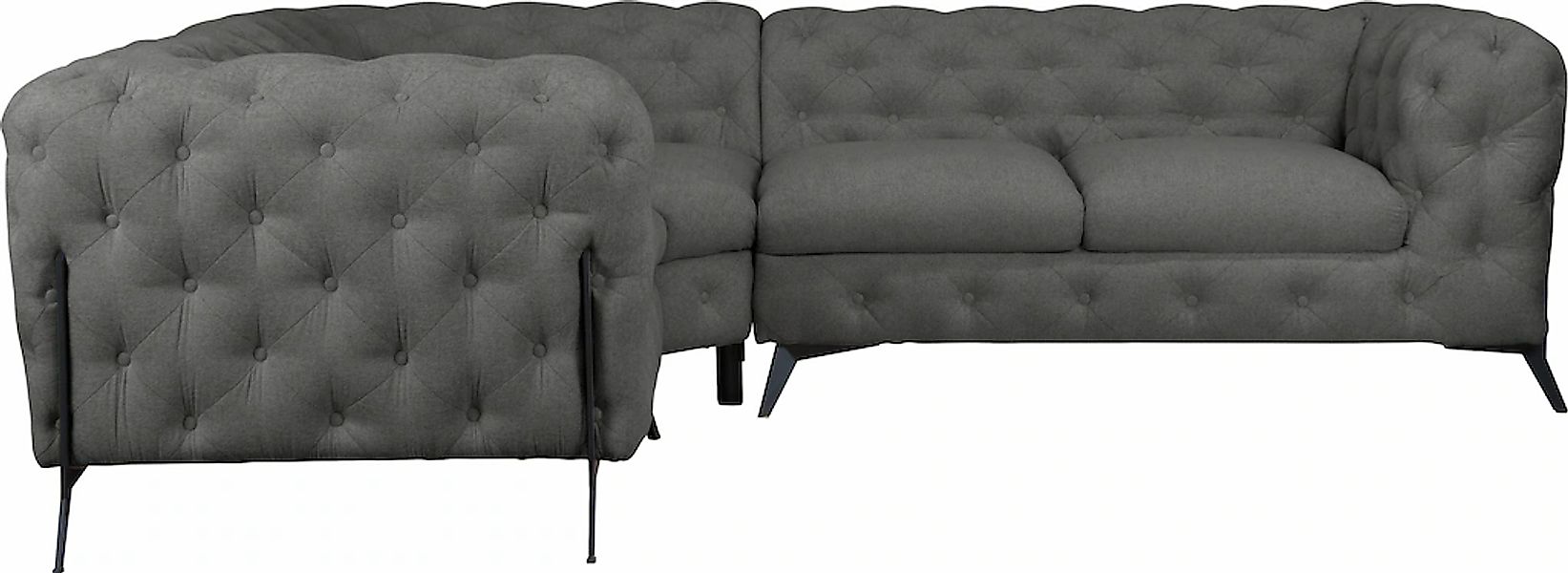 Home affaire Chesterfield-Sofa "Amaury L-Form" moderne Chersterfield-Optik, günstig online kaufen