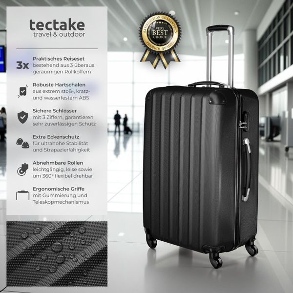 tectake Trolley Hartschalenkofferset mit Teleskopgriff und günstig online kaufen