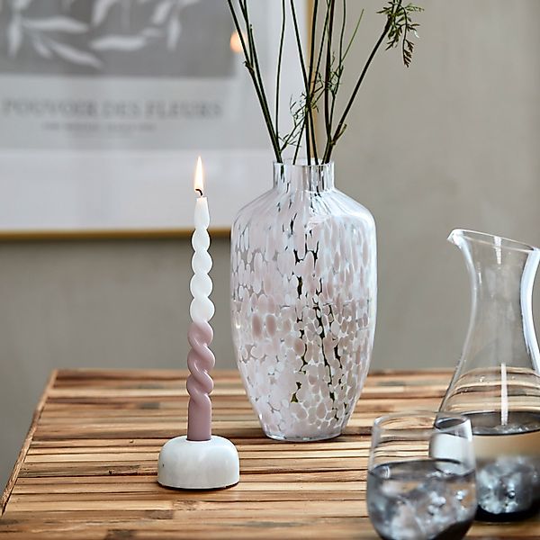 coco+cozy Tafelkerze Stabkerze Lene, anthrazit-weiß, 7 günstig online kaufen