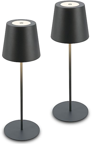 Briloner Leuchten Tischleuchte »2er Set LED Tischlampe kabellos, anthrazit« günstig online kaufen