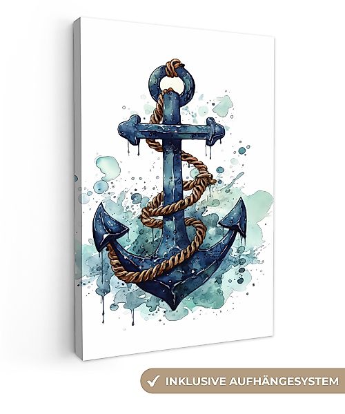 OneMillionCanvasses® Leinwandbild Anker - Blau - günstig online kaufen