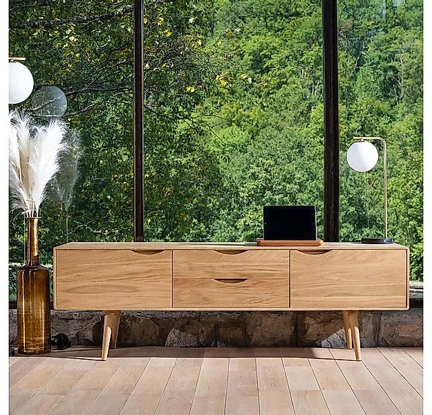 Mobello Sideboard Elegante Kommode aus Massiv Eichenholz, Stilvoller Mehrzw günstig online kaufen