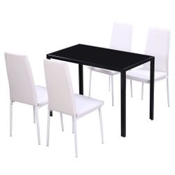 vidaXL Essgruppe 5-tlg. Essgruppe Schwarz und günstig online kaufen
