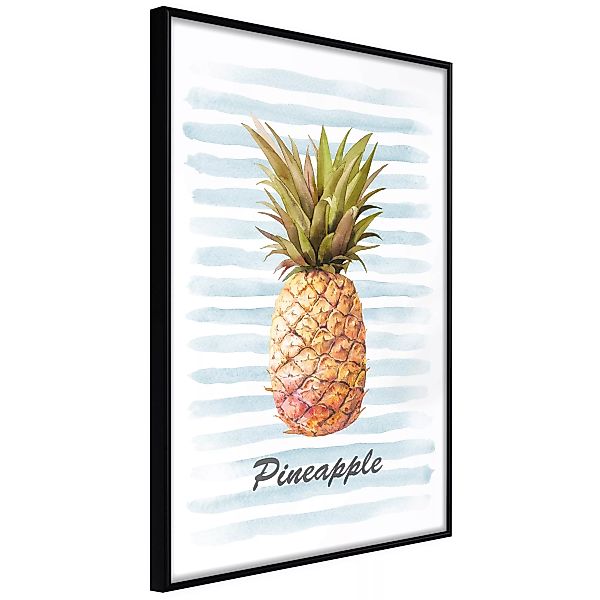 Poster - Pineapple On Striped Background günstig online kaufen