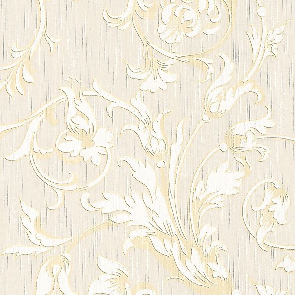 PROFHOME 956337-GU Textiloptik Tapete Blumen Matt Creme Gold Beige 0,53 m x günstig online kaufen