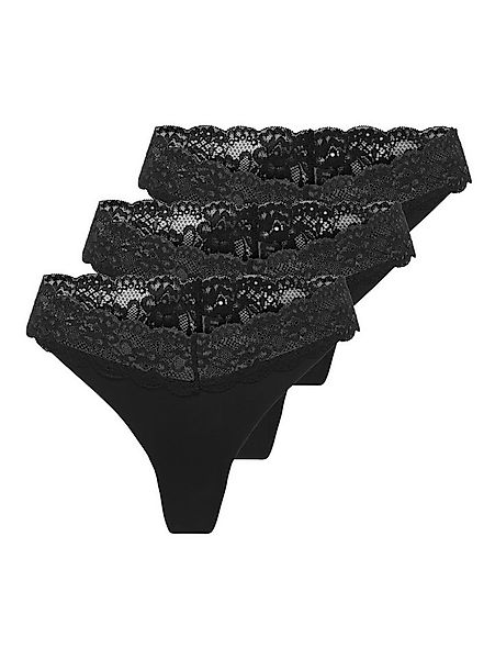 ONLY Tanga ONLCHLOE LACE S.S THONG 3-PACK ACC (Packung, 3-St) günstig online kaufen