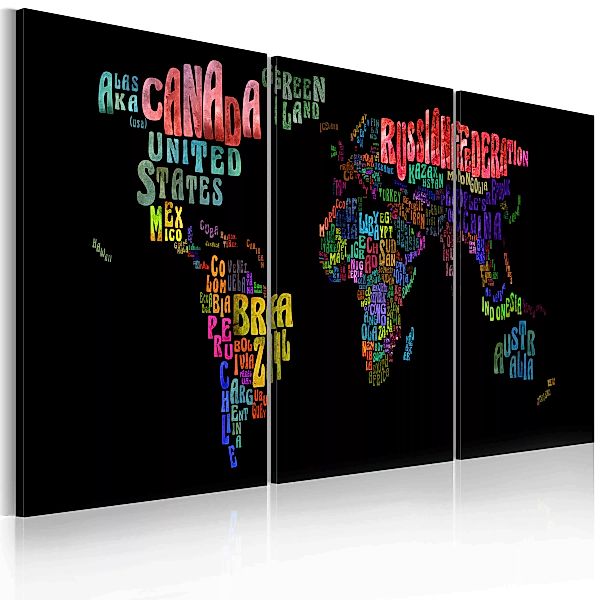 Wandbild - Weltkarte - Text günstig online kaufen