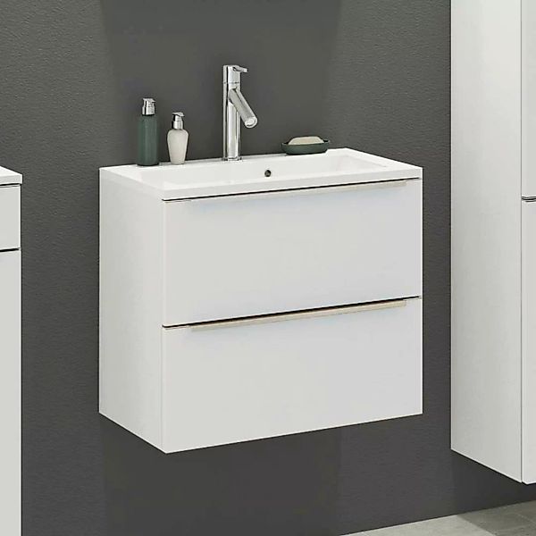 Waschbeckenunterschrank in Weiß zwei Schubladen günstig online kaufen