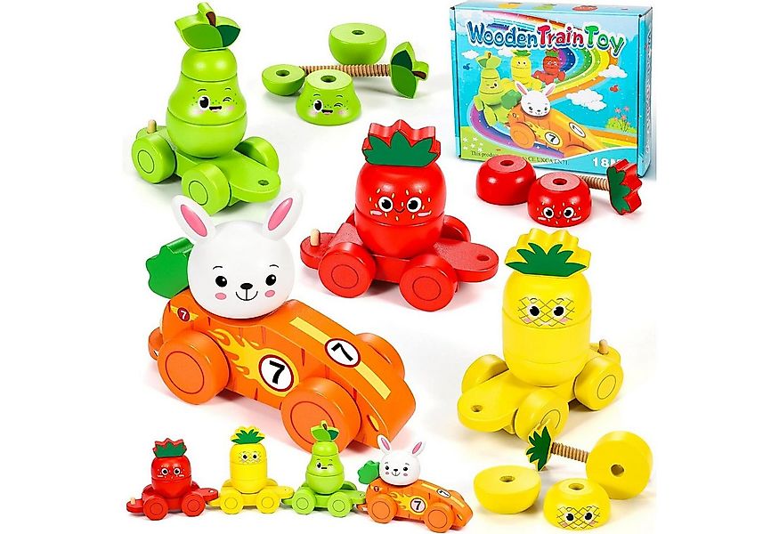 POPOLIC Spielzeug-Auto Montessori Sorting Obst- und Tier-Autospielzeug, 4 A günstig online kaufen