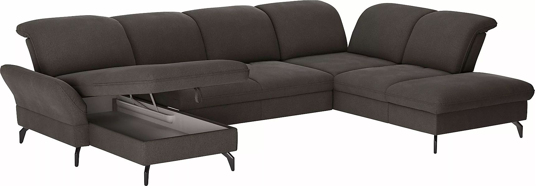 sit&more Wohnlandschaft "Leandro U-Form", Wahlweise mit Bett-, Kopfteil - u günstig online kaufen