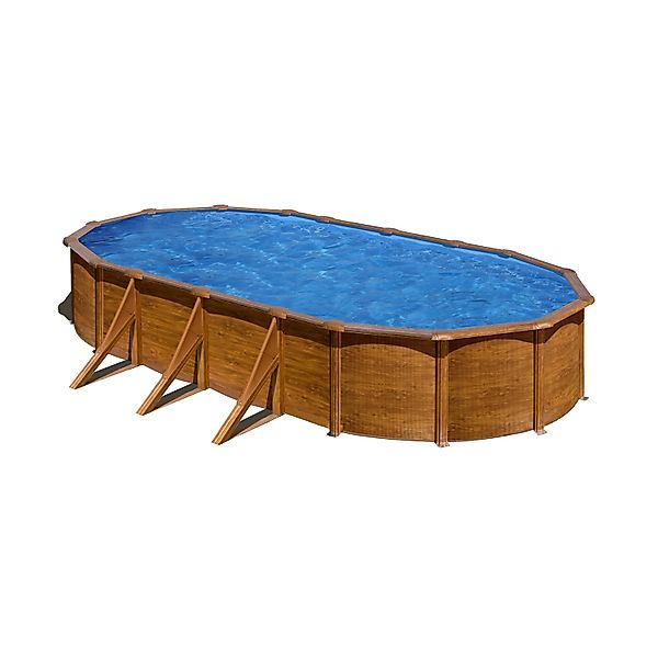 Gre Pool Pacific Oval mit Holzoptik 500 cm x 300 cm x 120 cm Holzfarben günstig online kaufen