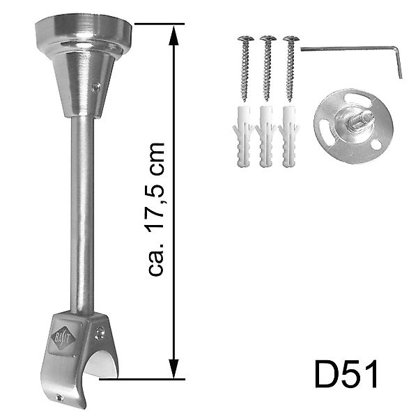 BASIT Gardinenstange Edelstahloptik 20mm mit Deckenträgern günstig online kaufen
