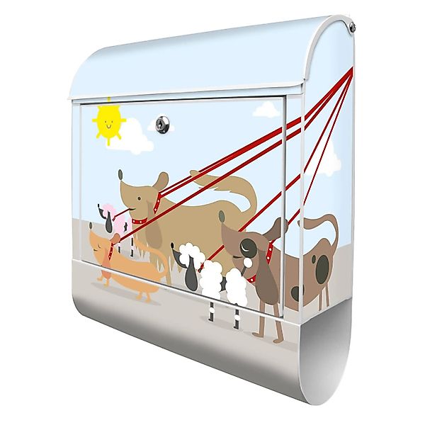 Banjado Design Briefkasten Weiß Pulverbeschichtet 39x47x14cm 2 Schlüssel Mi günstig online kaufen