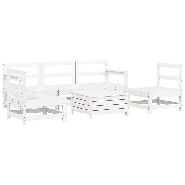 vidaXL 6-Tlg Garten-Sofagarnitur Weiß Massivholz Kiefer 3250737 günstig online kaufen
