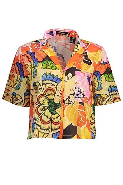 Desigual Blusenshirt Stylisches Damen-Kurzarmhemd Gelb mit V-Ausschnitt günstig online kaufen