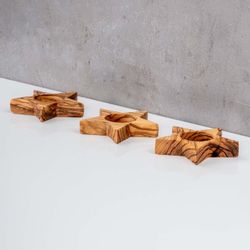Levandeo® Teelichthalter, 3er Set Teelichthalter Olivenholz günstig online kaufen