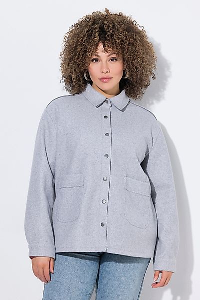 Ulla Popken Sommerjacke Shaket Oversized Hemdkragen günstig online kaufen