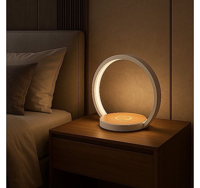 MeLiTec LED Tischleuchte LightBase QI, warmweiß, induktives Laden, Nachttis günstig online kaufen