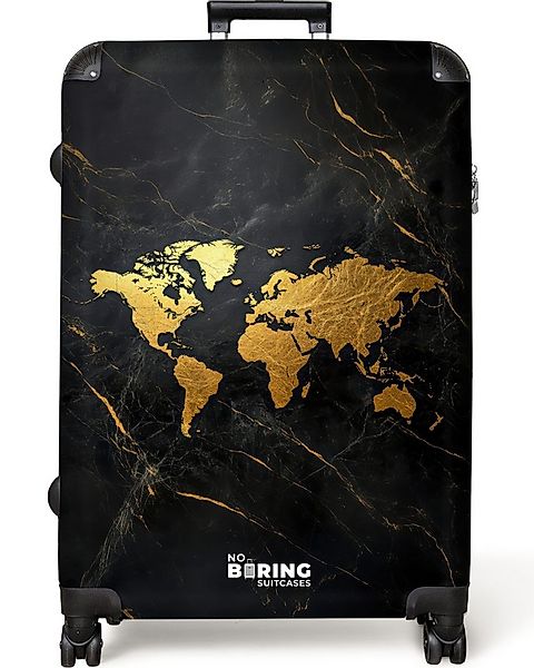 NoBoringSuitcases.com© Hartschalen-Trolley Weltkarte - Gold - Marmor 77 cm günstig online kaufen