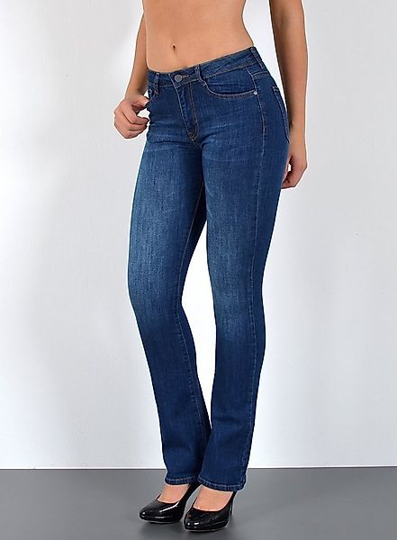 ESRA Bootcut-Jeans Bootcut Jeans Damen High Waist Stretch Wide Leg Jeans bi günstig online kaufen