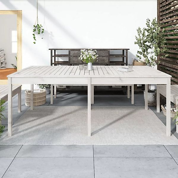 Vidaxl Gartentisch Weiß 203,5x100x76 Cm Massivholz Kiefer günstig online kaufen