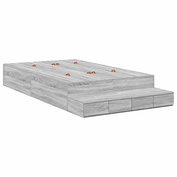 vidaXL Stauraumbett Grau Sonoma 120 cm Holzwerkstoff 3335690 günstig online kaufen