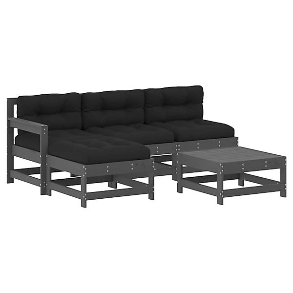 vidaXL Gartenlounge-Set 5-tlg. Garten-Lounge-Set mit Kissen günstig online kaufen