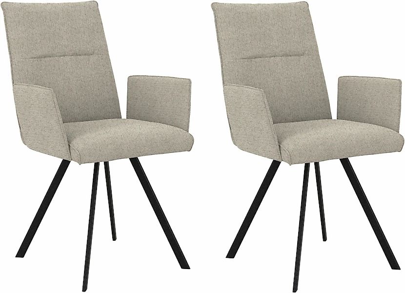 Home affaire Armlehnstuhl "Sava", (Set), 2 St., Struktur, Metallgestell günstig online kaufen