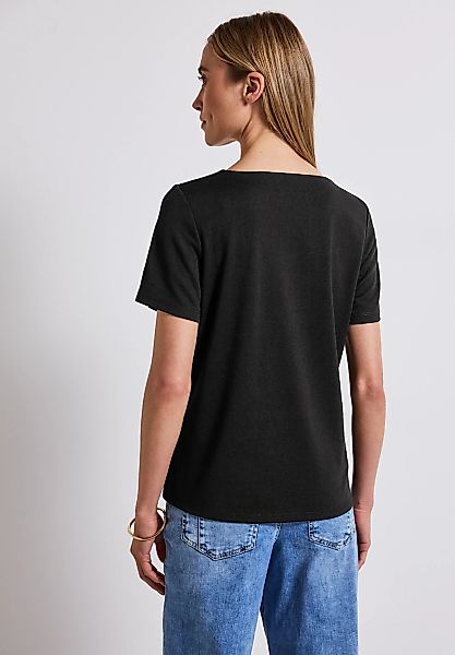 STREET ONE T-Shirt aus elastischem Materialmix günstig online kaufen