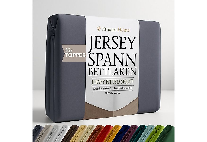 Strauss Home Spannbettlaken Premium Topper Spannbettlaken 150GSM für Matrat günstig online kaufen