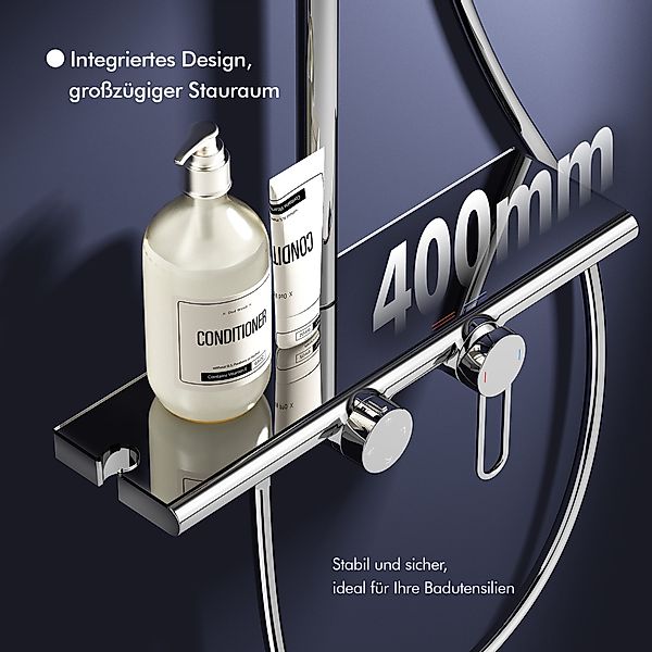 HOMELODY Duschsystem Regendusche Stangenbrause-Set 400 mm günstig online kaufen