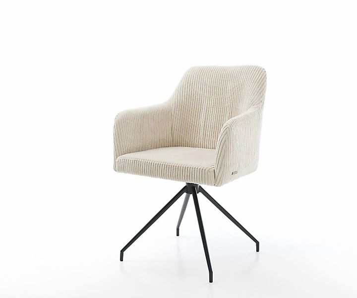 Esszimmerstuhl Greg-Flex Cord Beige Kreuzgestell konisch Schwarz Taschenfed günstig online kaufen