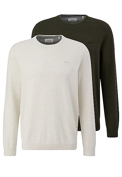 s.Oliver Rundhalspullover 2er Pack Basic (Spar-Set, 2-tlg) Pullover - Baumw günstig online kaufen