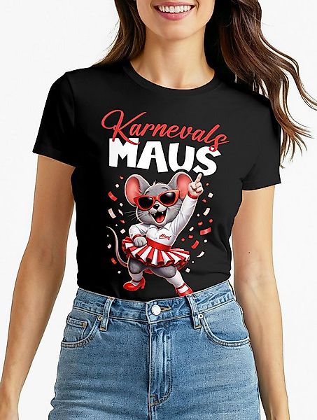 MoonWorks Print-Shirt Damen T-Shirt Fasching Karneval, Maus Aufdruck, Ersat günstig online kaufen