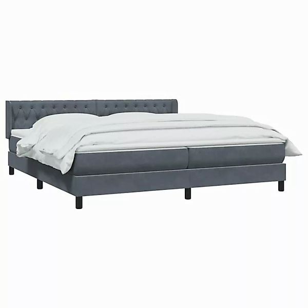 vidaXL Bett Boxspringbett mit Matratze Dunkelgrau 180x220 cm Samt günstig online kaufen