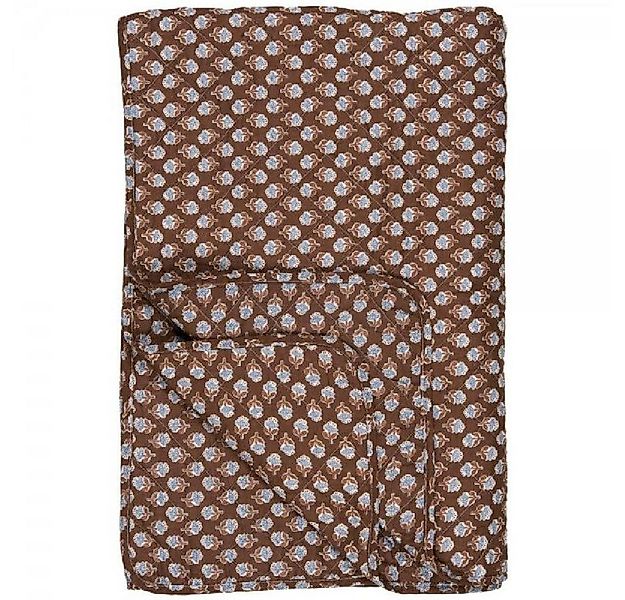 Wohndecke Ib Laursen Quilt Decke Tagesdecke Blumenmuster Dunkelbraun Blau ( günstig online kaufen