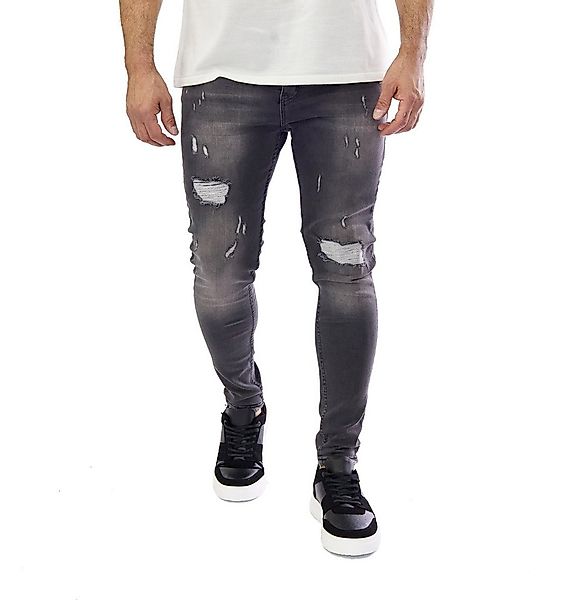 Denim Distriqt Skinny-fit-Jeans Lässige Herren Destroyed Skinny Jeans Schwa günstig online kaufen